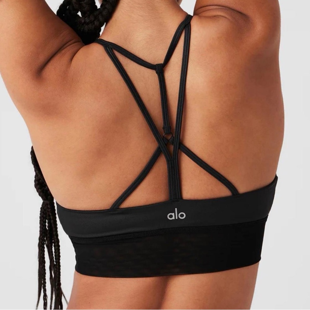 ALO Yoga Black Strappy Bralette,